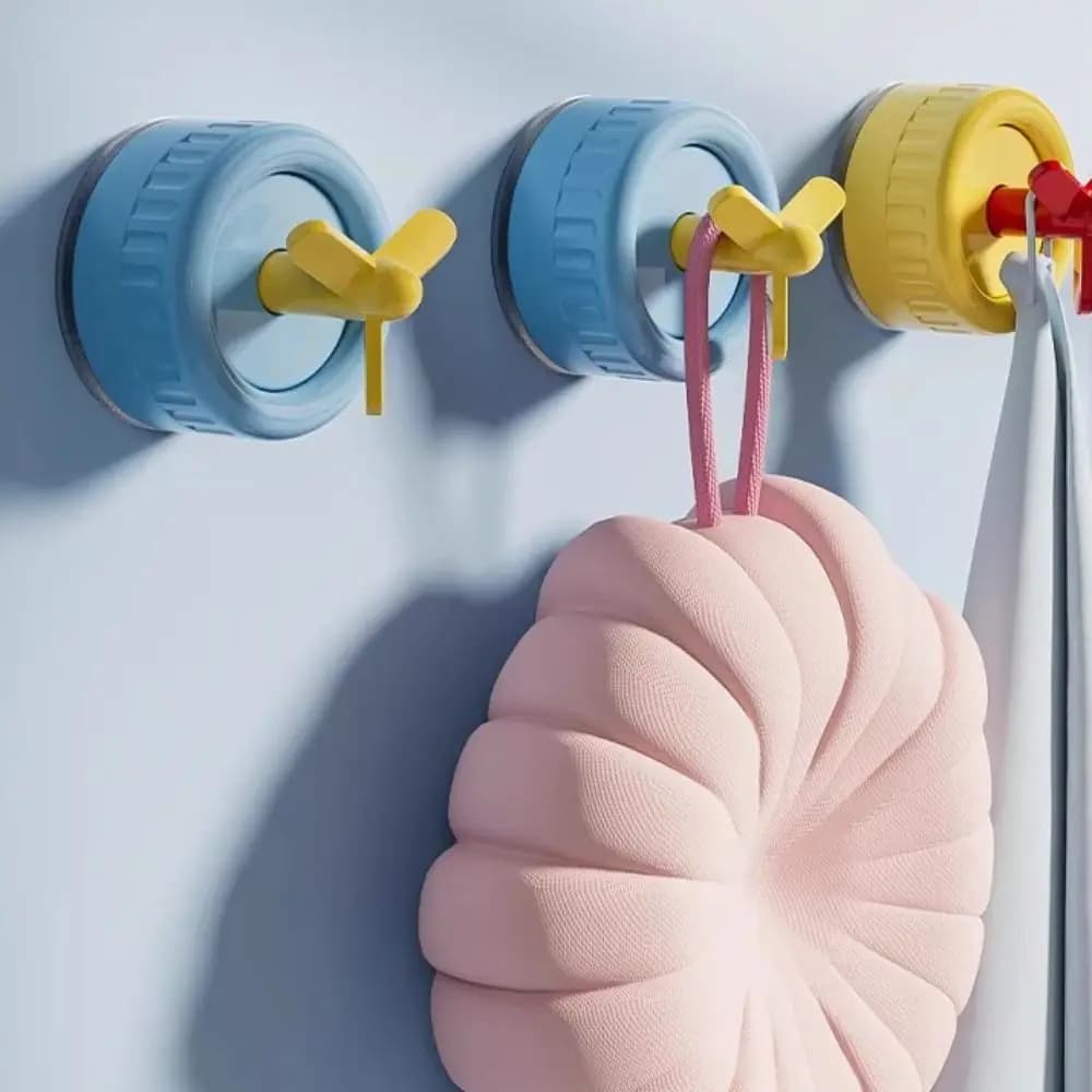 Portasciugamani con ventosa Dopamine, girevole, da parete, in plastica, per bagno, accessorio portaoggetti