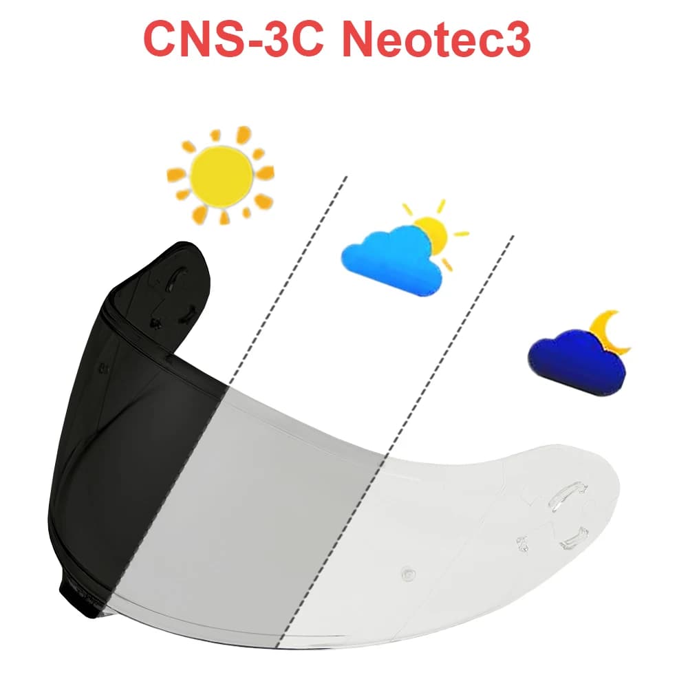 Visiera fotocromica per SHOEI Neotec 3 Visiera per casco Accessori moto Visera de Repuesto Taglio UV ad alta chiarezza Anti Fog