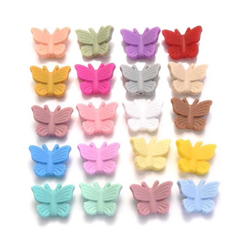 10Pcs perline per massaggiagengive in Silicone per uso alimentare 25x31mm perline in Silicone per animali da cartone animato per dentizione giocattolo molare regalo catena per ciuccio per bambini fai da te