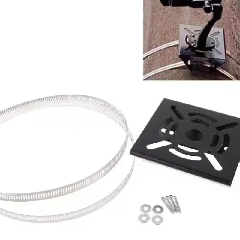 Supporto posteriore per videocamera con colonna con giunto universale - Staffa di monitoraggio con supporto per palo per lampione dritto con cerchio in ferro f