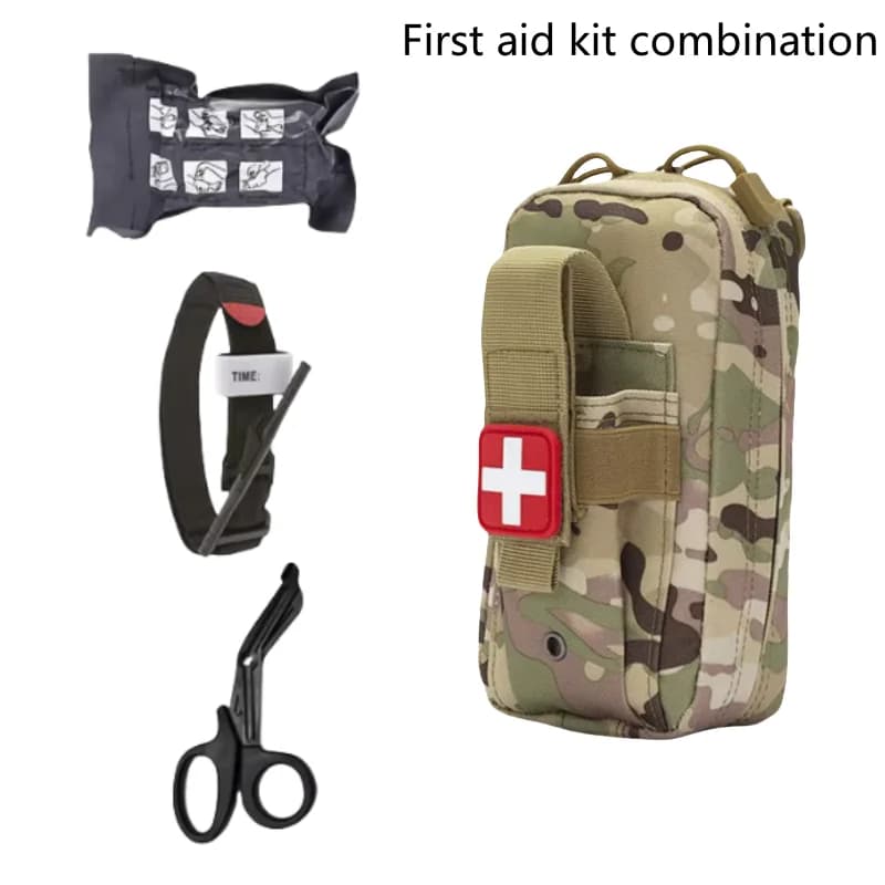 Kit pronto soccorso professionale - Kit trauma compatibile Molle con bastone emostatico, forbici di pronto soccorso e benda