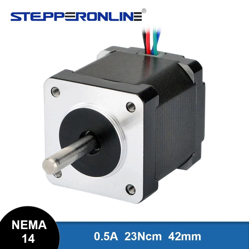 Motore Stepper Nema 14 da 42mm, 23Ncm (32.6oz.in), 0.5A, 4 Fili per DIY CNC e Stampanti 3D