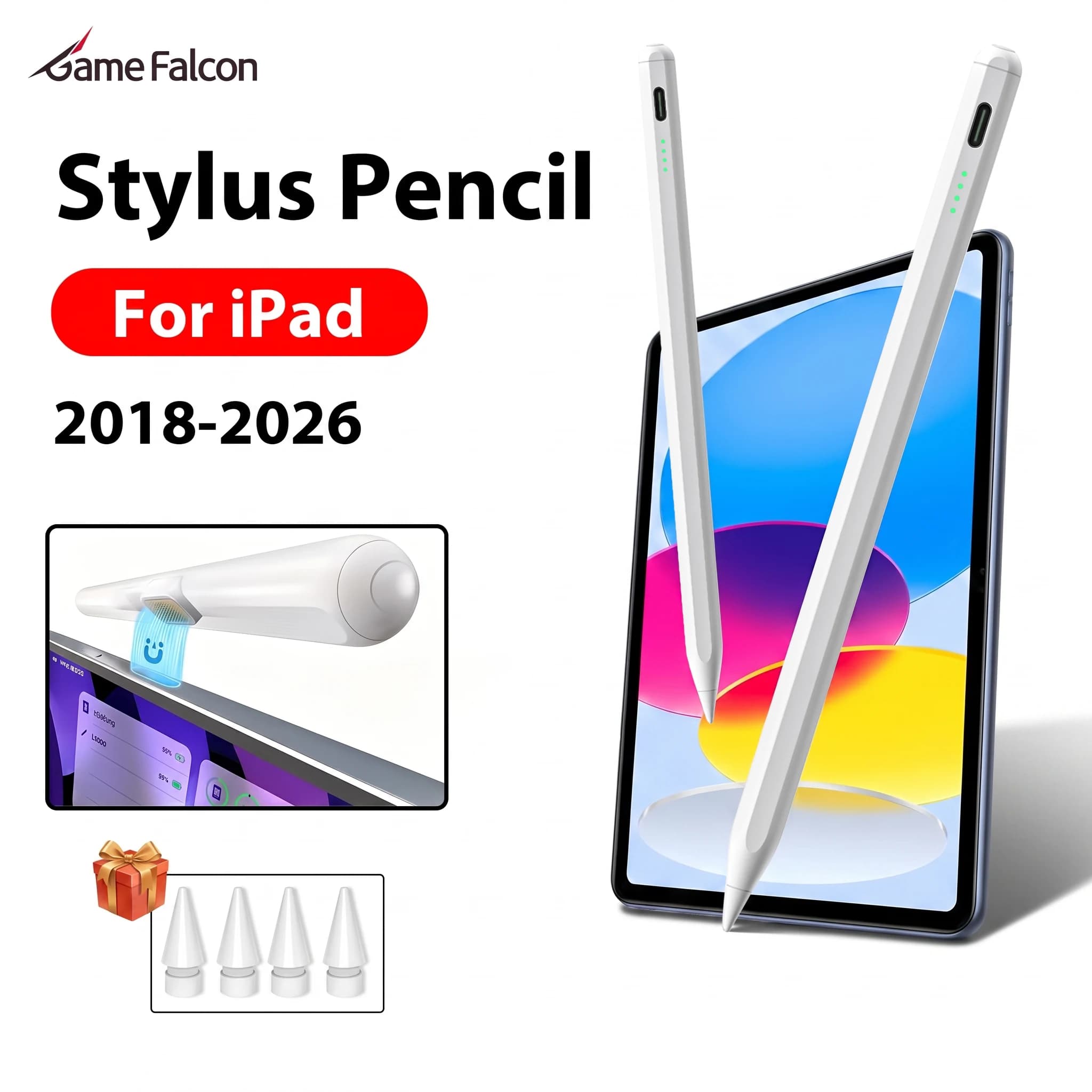 For Apple Pencil Touch Pens For iPad A16 11th 10th 10.9 Generation Air 11 M3 M2 2026 Air 13 Pro 12.9 M4 M5 Mini 7 6 Stylus Pen