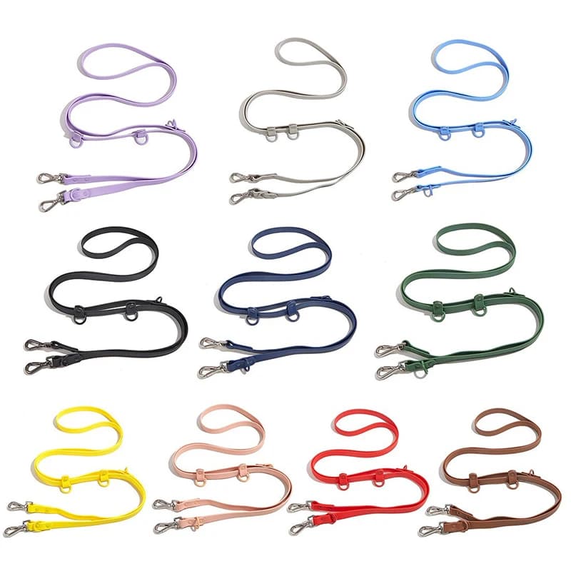 Guinzaglio per cani personalizzato regolabile impermeabile multifunzionale con campata diagonale in PVC Guinzaglio per animali domestici a doppia testa