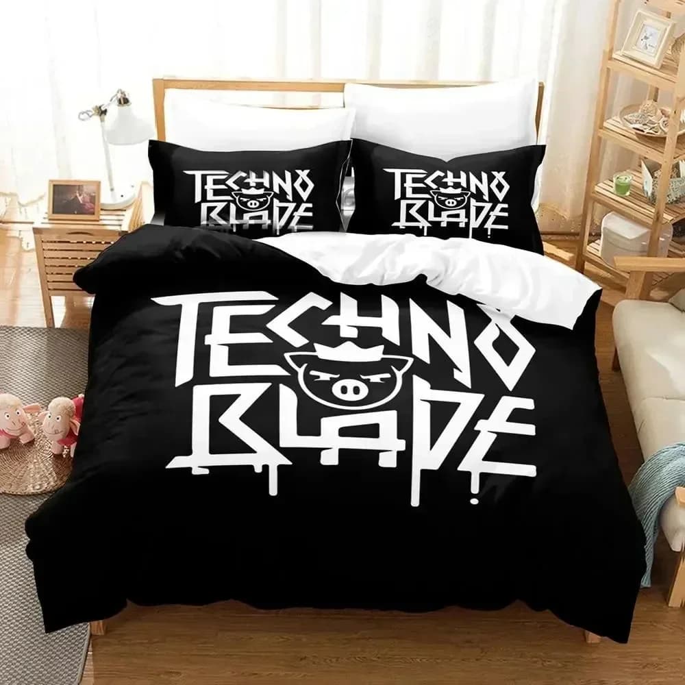 Set di Biancheria da Letto Alex Technoblade, Copripiumino Stampato, Set Completo con Federe, per Letto Matrimoniale, Queen o King Size