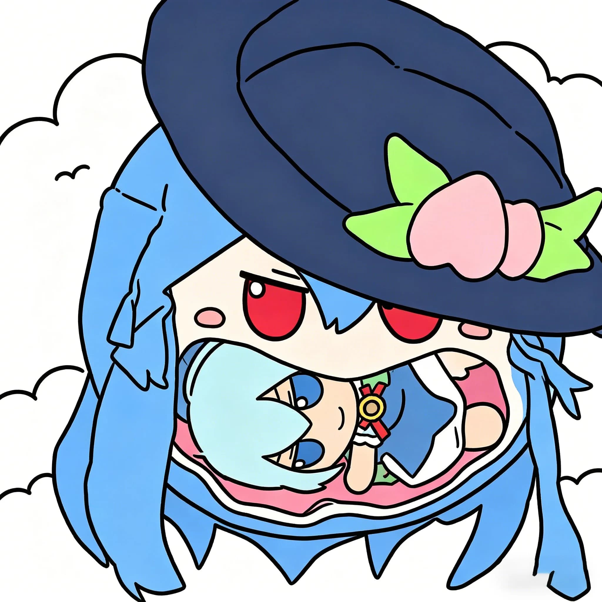 Hinanawi Tenshi Game Touhou Project Borsa a tracolla trasparente in peluche per cosplay anime, regalo per studenti