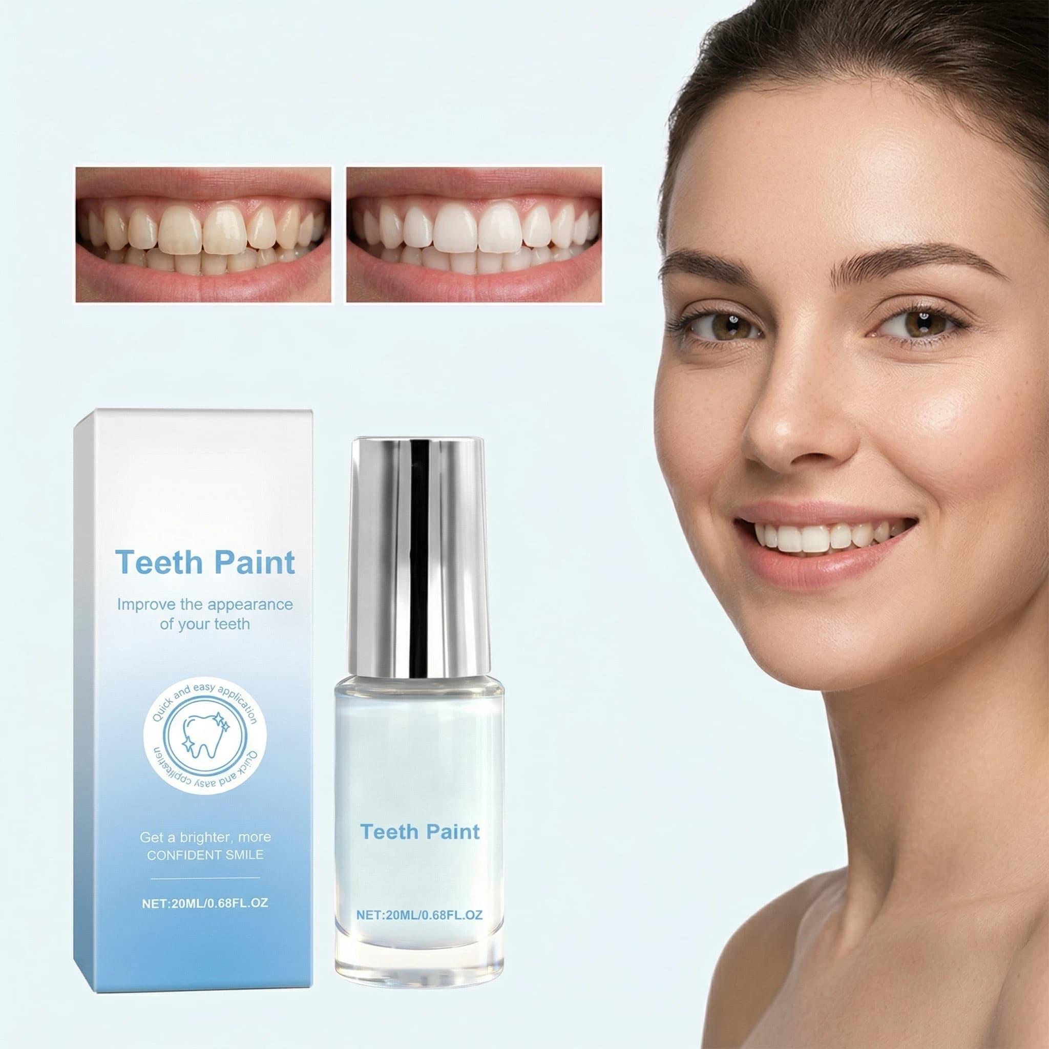 Temporary Tooth Paint, Non-Irritating Rapid Whitening to Remove Macchies and Restore Your Tooth Color, Ideal for Party