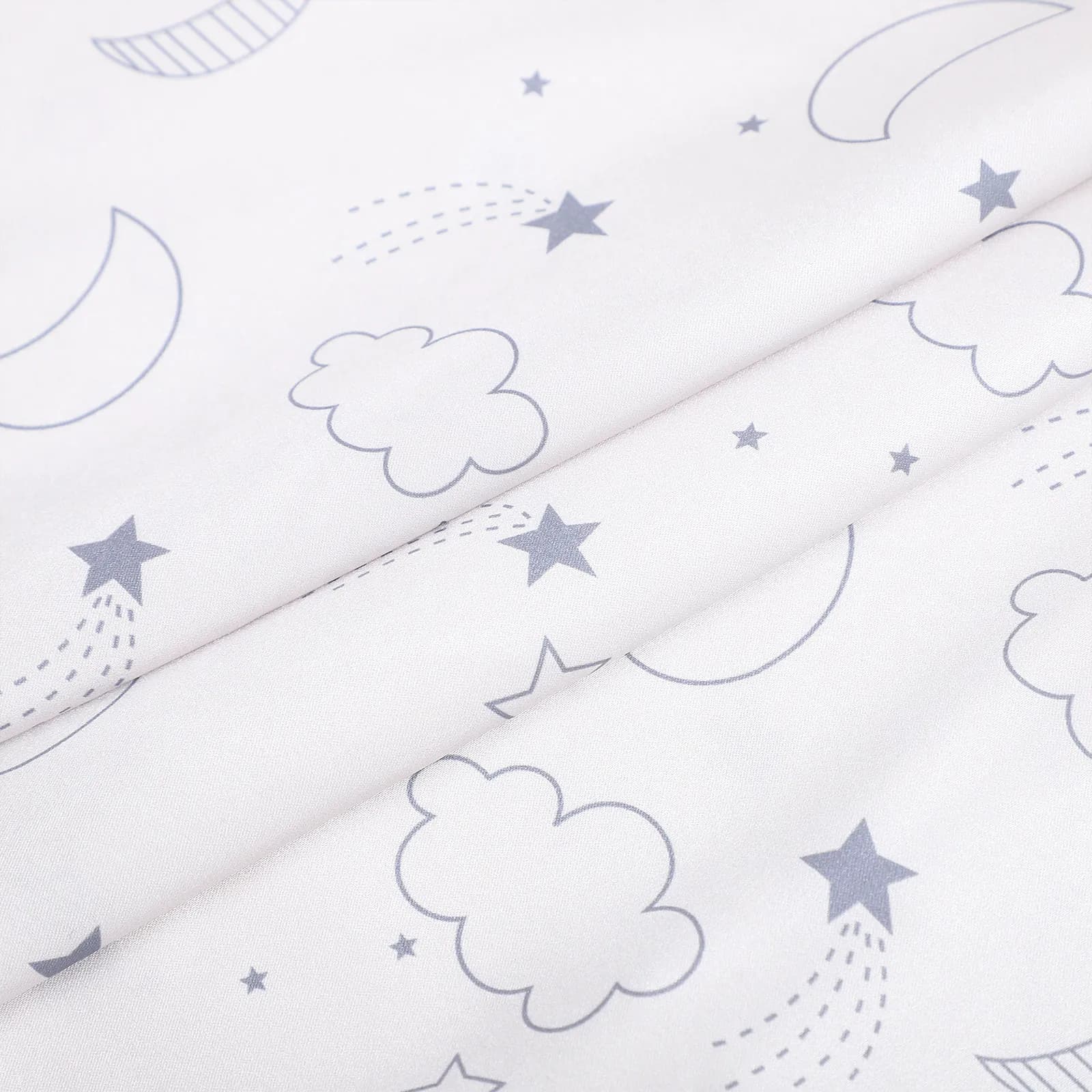 2 Pezzi Federe per Cuscini per Bambini, Morbide e Traspiranti, da Viaggio, con Chiusura a Busta, Motivo Nuvola e Luna