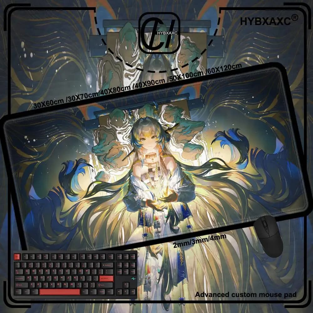 HD XXL Arknights Shu Simpatico tappetino per mouse Simpatico tappetino da scrivania HD Tappetini per tastiera da gioco estesi Grande 90x40 cm XXL Gamer HYBXAXC Mousepad