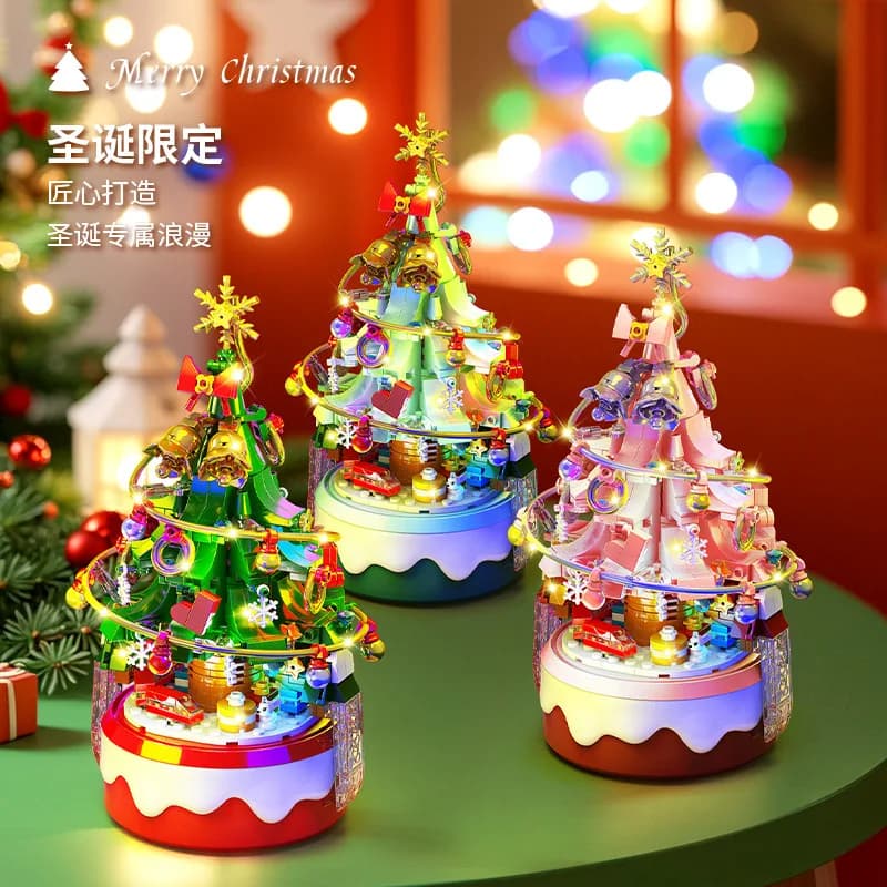 Christmas Tree Building Blocks Gifts Adults Micro Building Blocks Assembling Toys for Children Girl Mini Bricks Construction Set