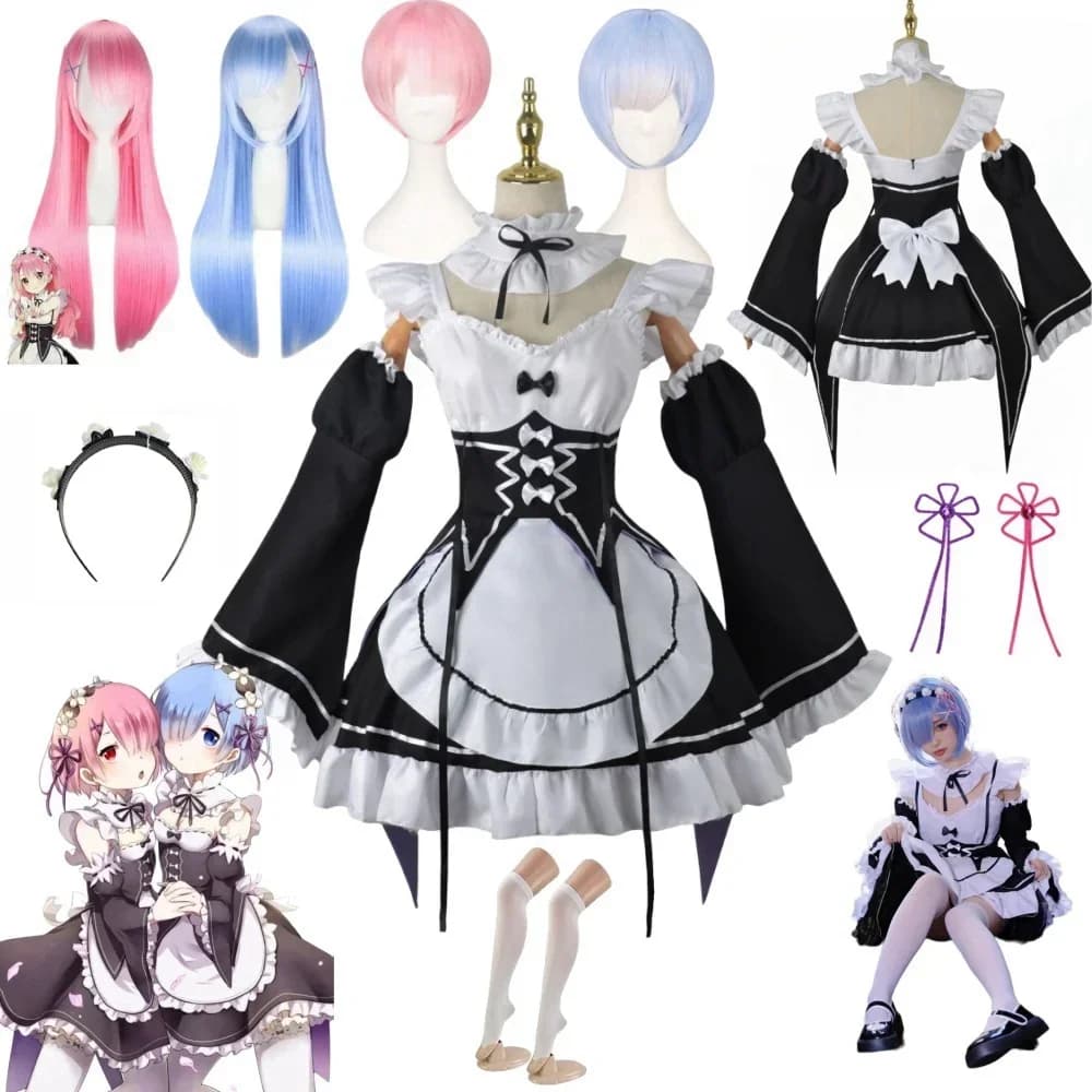 Anime Rm R Lolita Meid Cosplay Re Leven In Een Andere Wereld dan Nul Kostuums Vrouwen Loli Jurk Halloween Feestpak