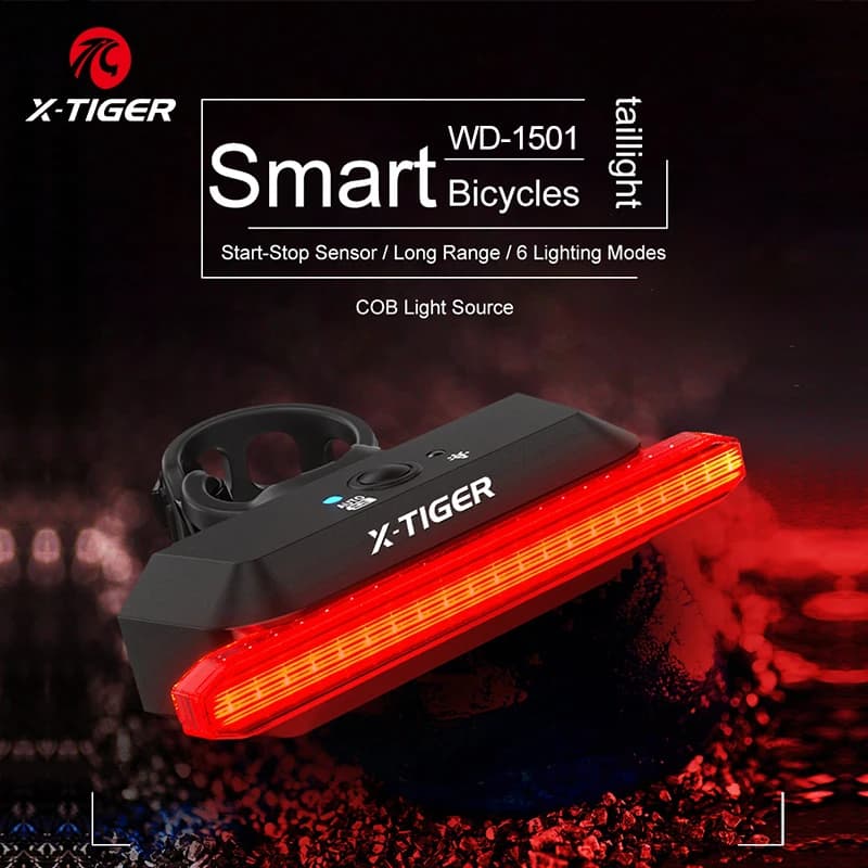 X-TIGER fanale posteriore per bici luce di rilevamento del freno intelligente fanale posteriore per bicicletta fanale posteriore di ricarica a LED accessori per ciclismo