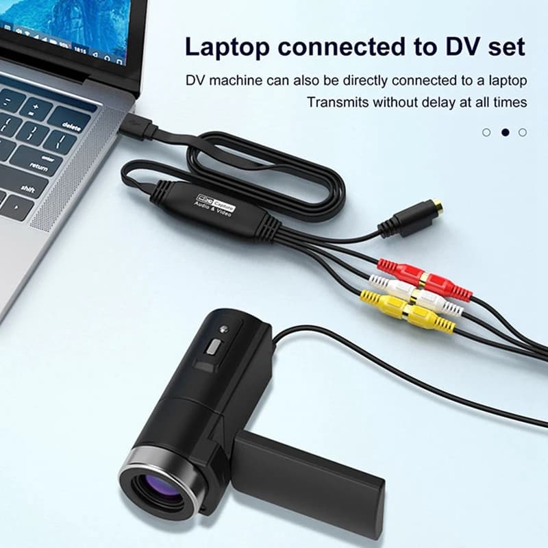 Acquisizione video USB Convertitore da VHS a digitale Scheda di acquisizione audio video USB 2.0 per TV DVD VHS Supporto sistema Windows Mac Durevole