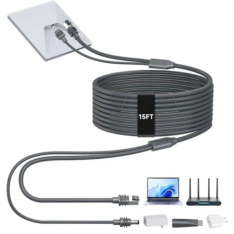 Cavo di collegamento Ethernet 2 in 1 Ricarica CC/USB C per mini cavo di prolunga Starlink Alimentatore Accessori automobilistici