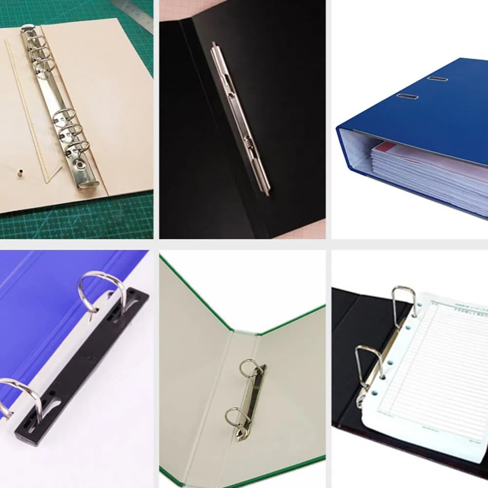 12Pcs A5 2Cm Heavy Duty Metal Ring Binder File Folder for School Office Business Portable Lightweight Clean Organization