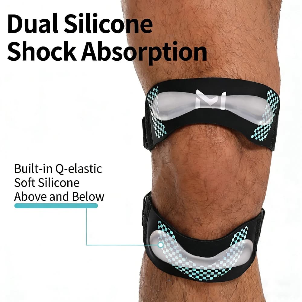 1/2 Pezzi Fascia di Supporto per Tendine Rotulee per Uomini e Donne, Ginocchiera Regolabile per Alleviare il Dolore, Tendinite, Corsa, Basket