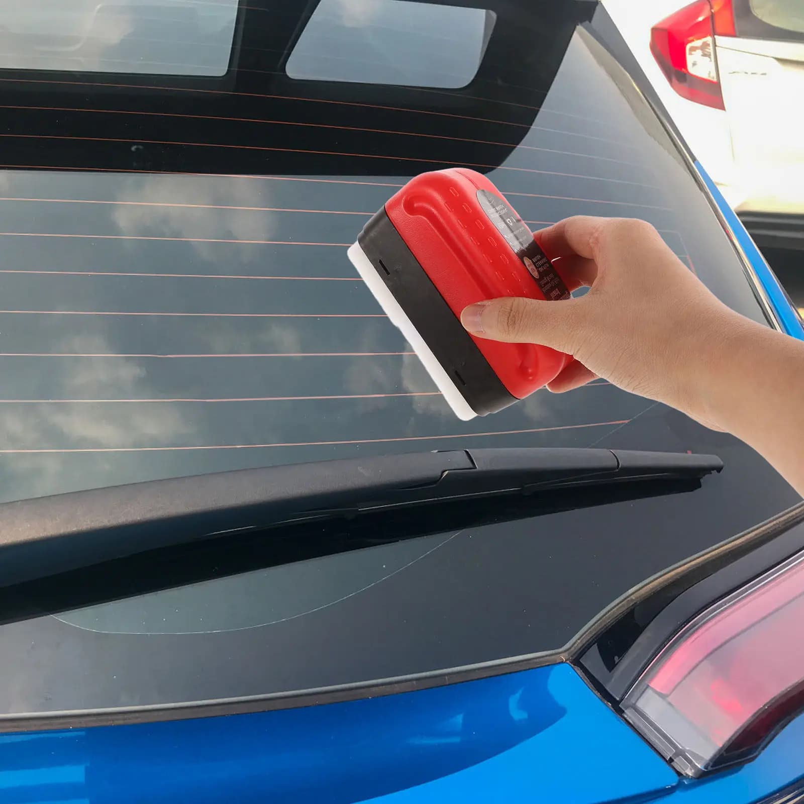 Detergente Rosso per Pellicole Oleose Auto, Spazzola Efficiente per Parabrezza, Pulitore per Vetri Auto, Tavoletta per la Pulizia del Rivestimento del Vetro, Anti Pioggia e Anti Nebbia
