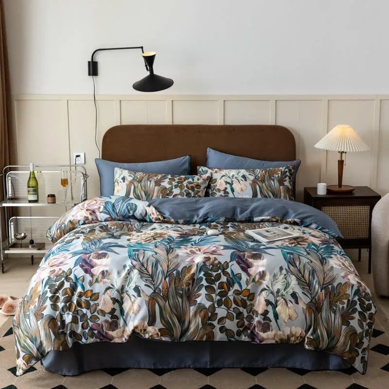 Vibrant Tropical Leaves Duvet Cover set Twin Double Queen King 600TC Egyptian Cotton Soft Bedding set Comforter Cover Bed Sheet