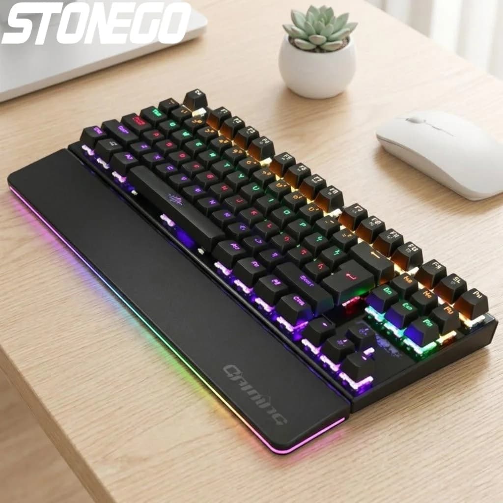 Tastiera Meccanica RGB da Gaming USB Cablata Anti-ghosting 26 Tasti Retroilluminata LED per Giocatori e Streamer