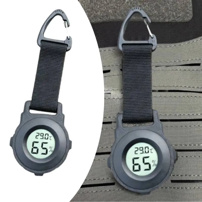Portable Digital Thermometer Hygrometer Splash Proof IPX4 Backlight for Backpacking, Skiing, Outdoor LCD Monitor Thermometer