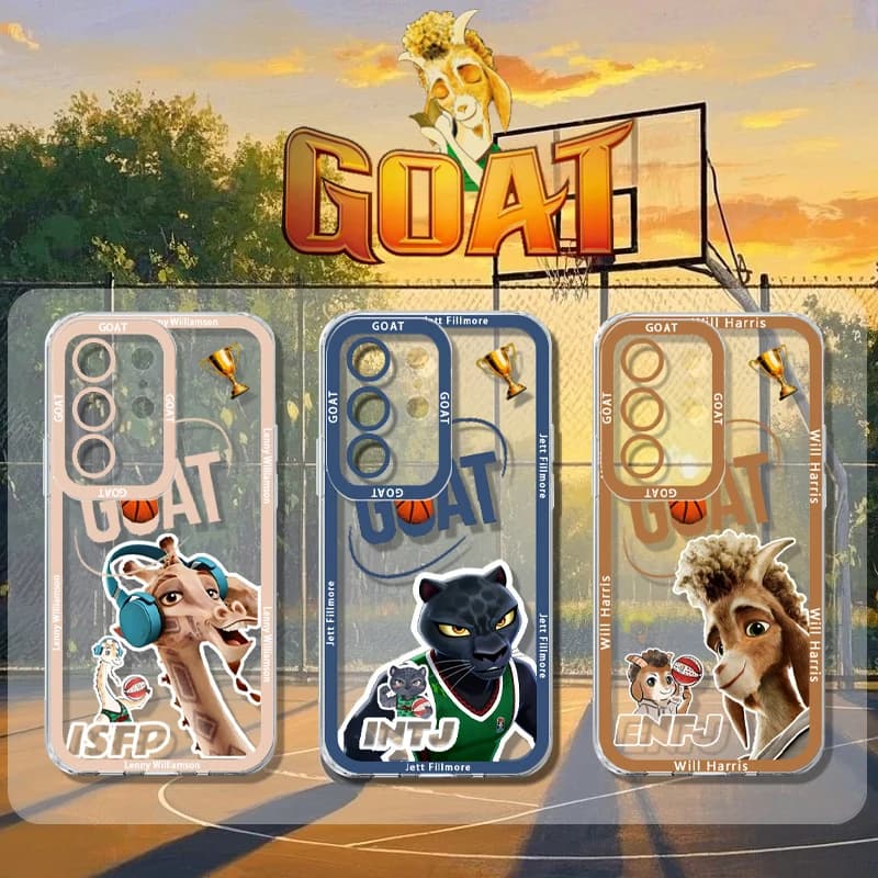 G-GOAT Trendy Case with Cartoon Animals and Basketball for Samsung Galaxy S26 Ultra S25 Edge S24 S23 S22 S21 FE Plus A57 A37 A07 A17 5G