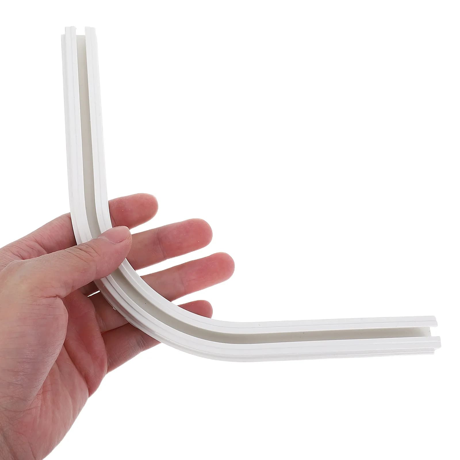 Adhesive Curtain Track Ceiling Wall Mount Sliding Rail Corner Guide Rail for Silent Curtain Operation Home Office Bathroom
