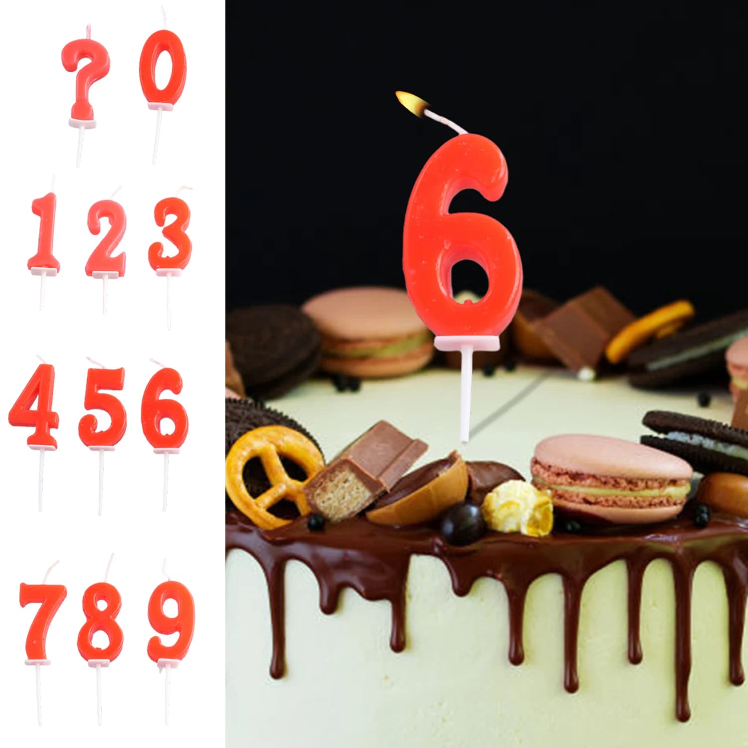 1 PC New Red Digital Candle Birthday Number Cake Candle 0 1 2 3 4 5 6 7 8 9 Cake Girls Boys Baby Party Supplies Decoration