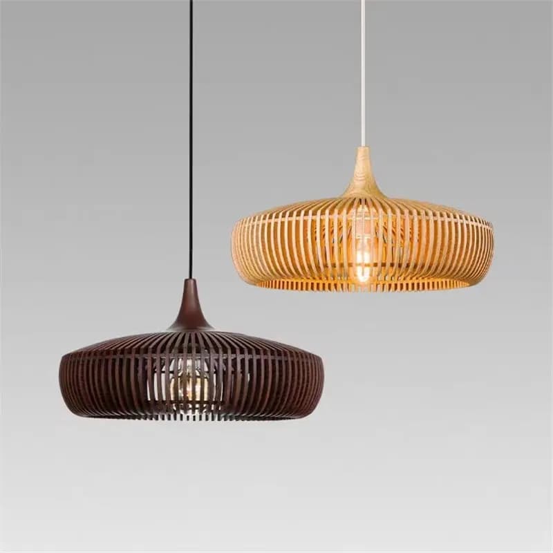 Wooden hanging lamp Clava Dine log vintage danimarca design lamp for dining room studio living room decoration