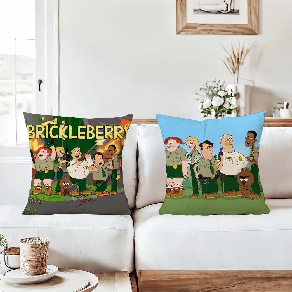 Federa per cuscino Cartoon B-Brickleberry, decorazione per la casa, adatta per camera da letto, auto, ufficio, divano