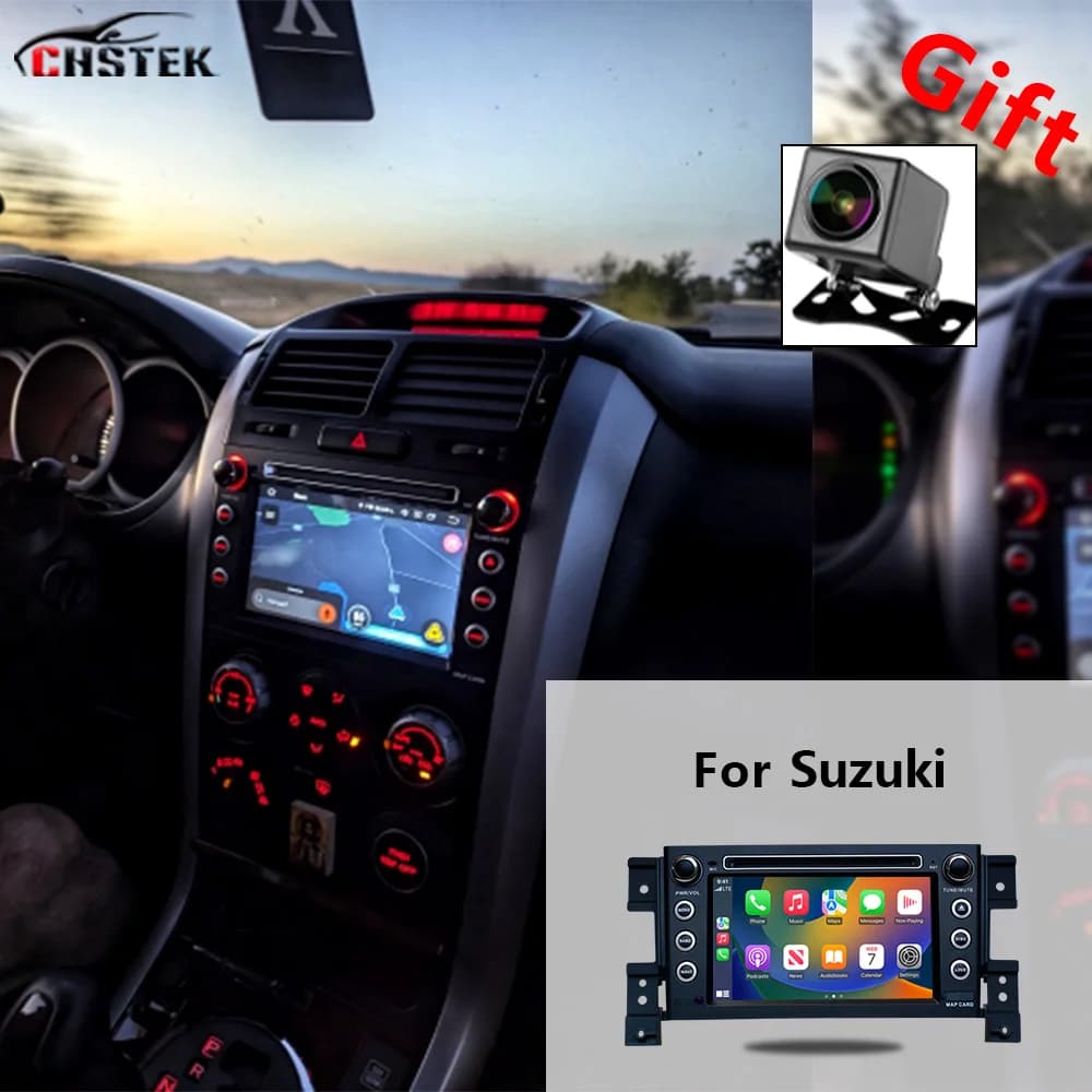 CHSTEK Autoradio Carplay GPS Per Suzuki Grand Vitara JT Escudo 2005-2016 Lettore Multimediale Bluetooth WIFI 4G Android 13 Stereo