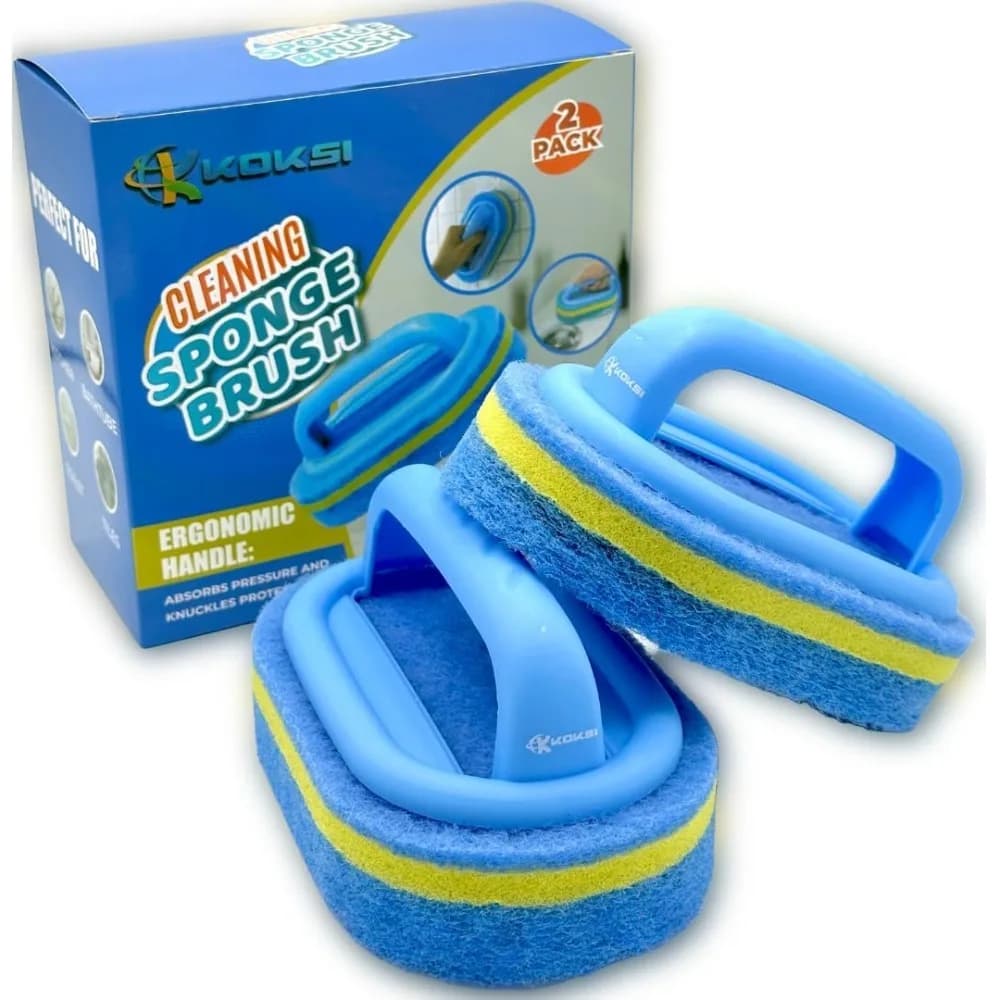 Spazzola per la pulizia del bagno, cucina, vasca da bagno, detergente per WC, spugna per doccia multiuso, spazzola per la pulizia con impugnatura ergonomica