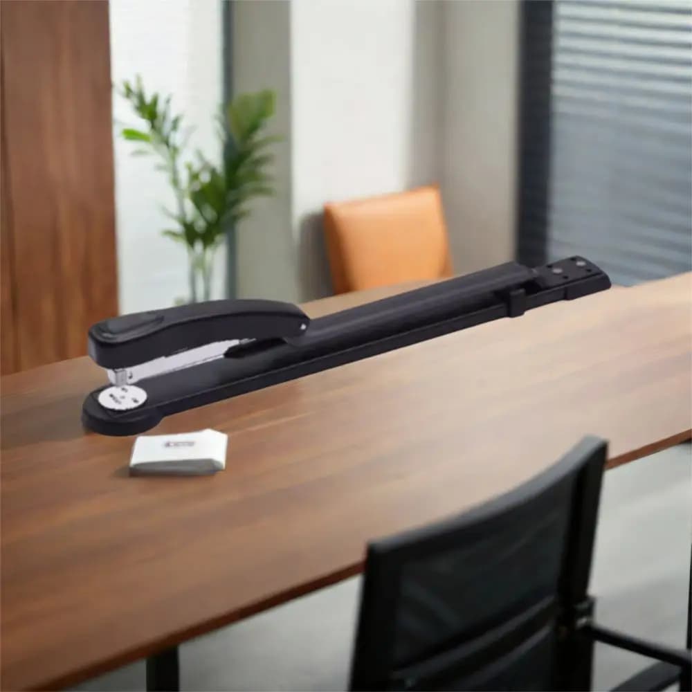 50-Sheet Capacity Long Reach Stapler Precision Scale Thickened Long Arm Stapler Effortless Metal Body Paper Stapler