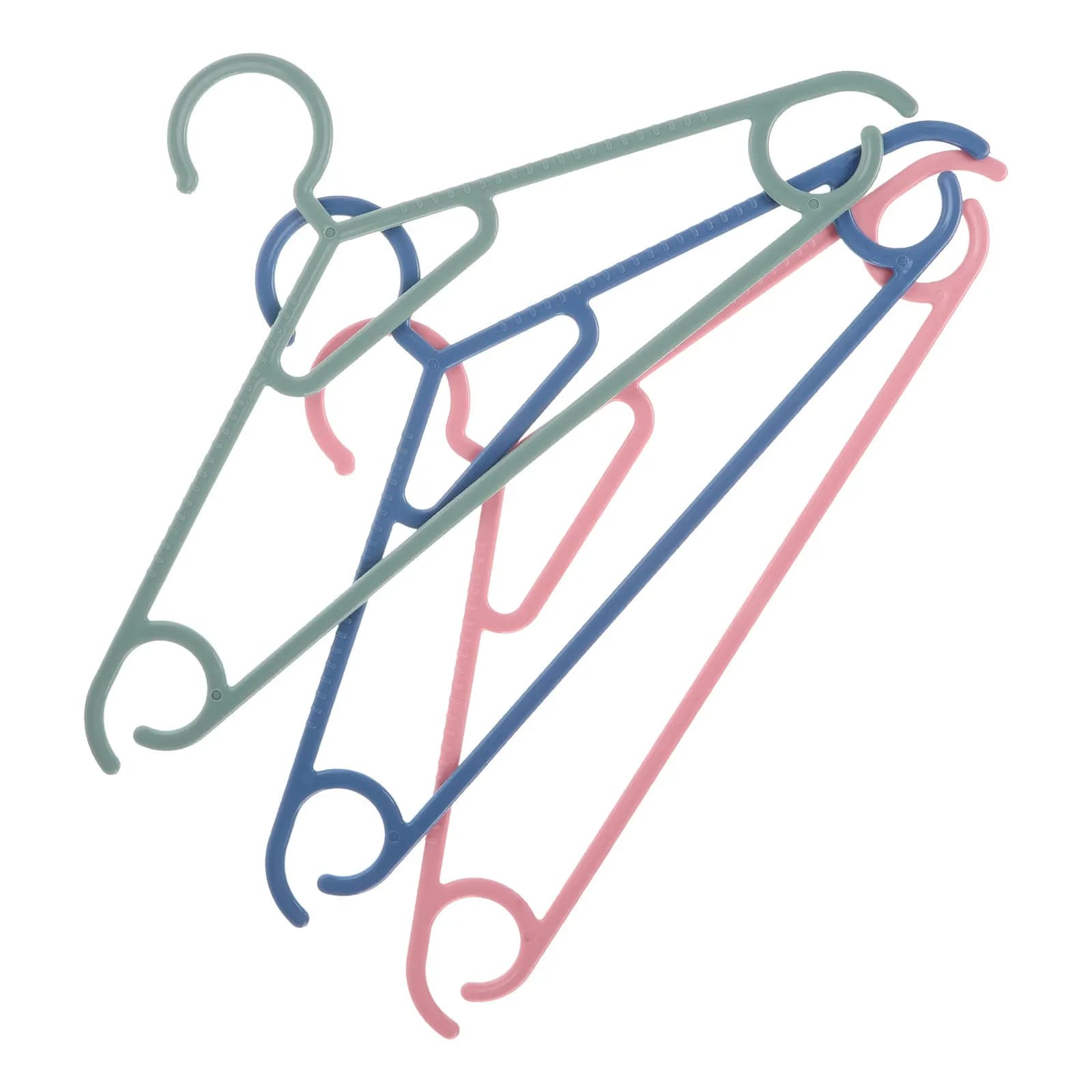 Set of 3 Plastic Hangers for Adults, Lightweight and Resistant, Anti-slip, Space Saving, to Dry Shirts and Pants in Balcony or Interior