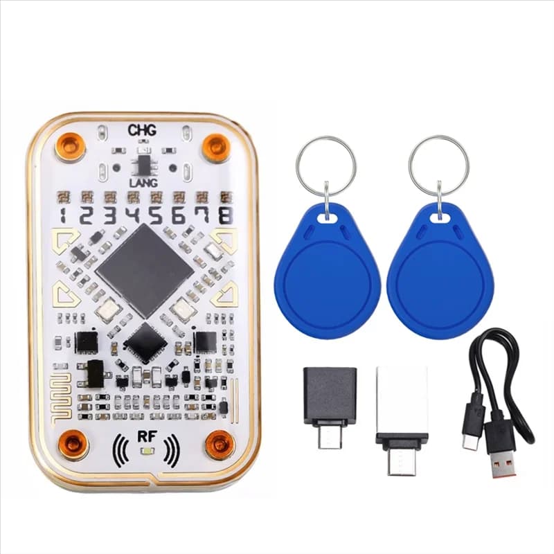 ZIZI Chameleon Ultra RFID Smart Chip Reader + 2XUID Portachiavi Smart Card Emulatore 125K 13.56Mhz IC ID Card Decodifica Strumento NFC