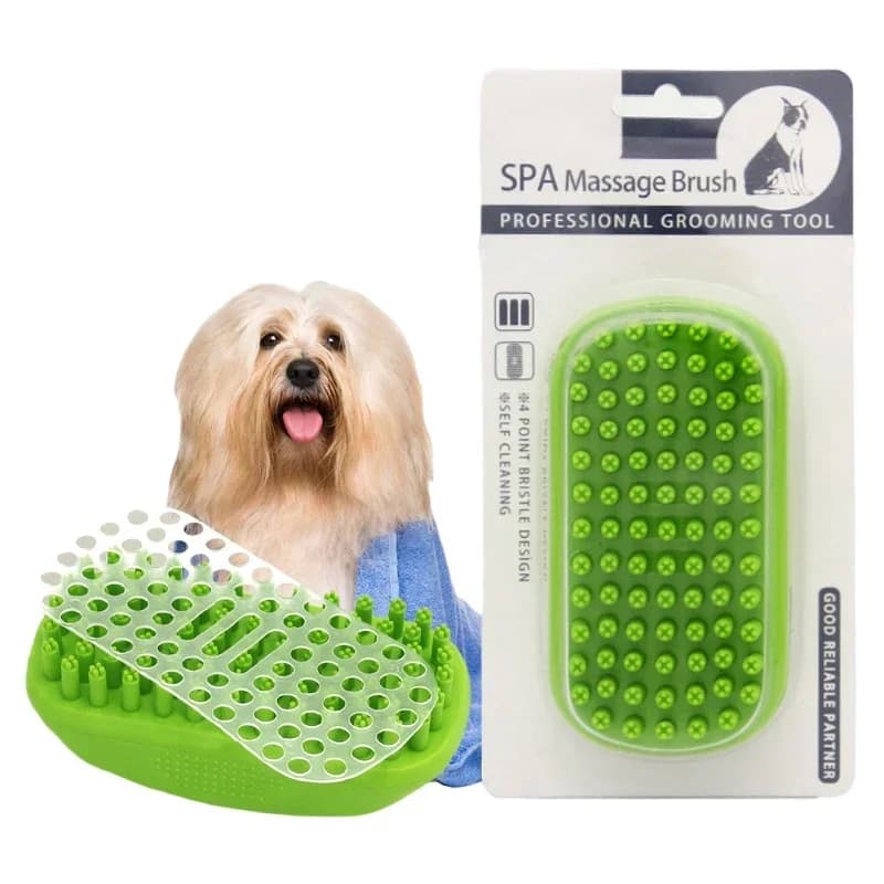 Professional Dog Bath Brush Soft Rubber Bristles Pet Comb for Washing And Massaging - Grooming Shampoo Brush Upgrade for DogsCat