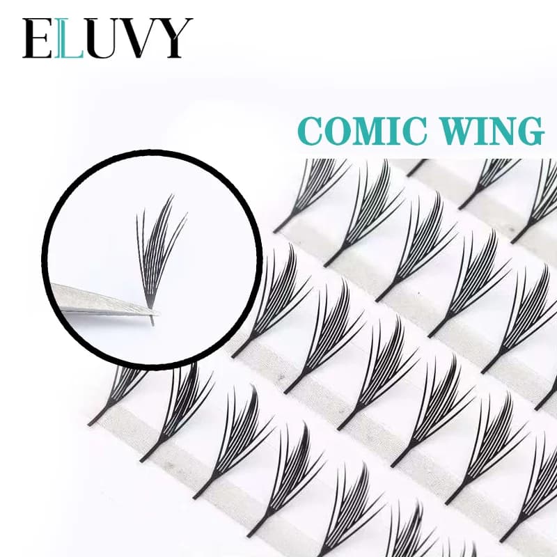 ELUVYComic Pteris Eyelash New Style Feather Shape Russian Natural Eyelash Volume Makeup Eyelash C/D/CC Curl Mix 8-15mm Eyelash