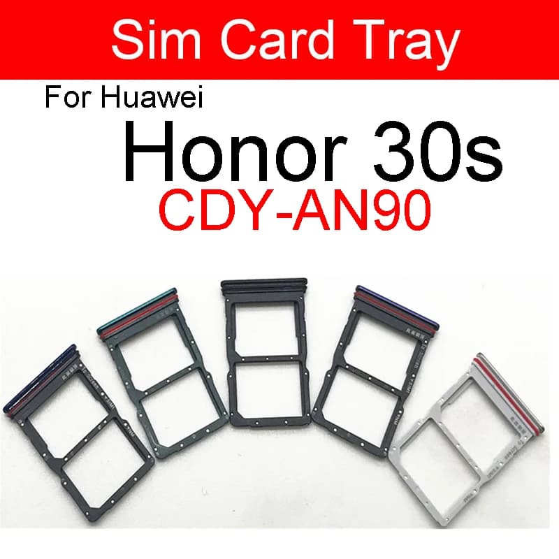 Vassoio della scheda SIM per Huawei Honor 30S CDY-AN90 Lettore di schede di memoria SIM Slot del supporto Cavo a nastro flessibile Parti di riparazione di ricambio