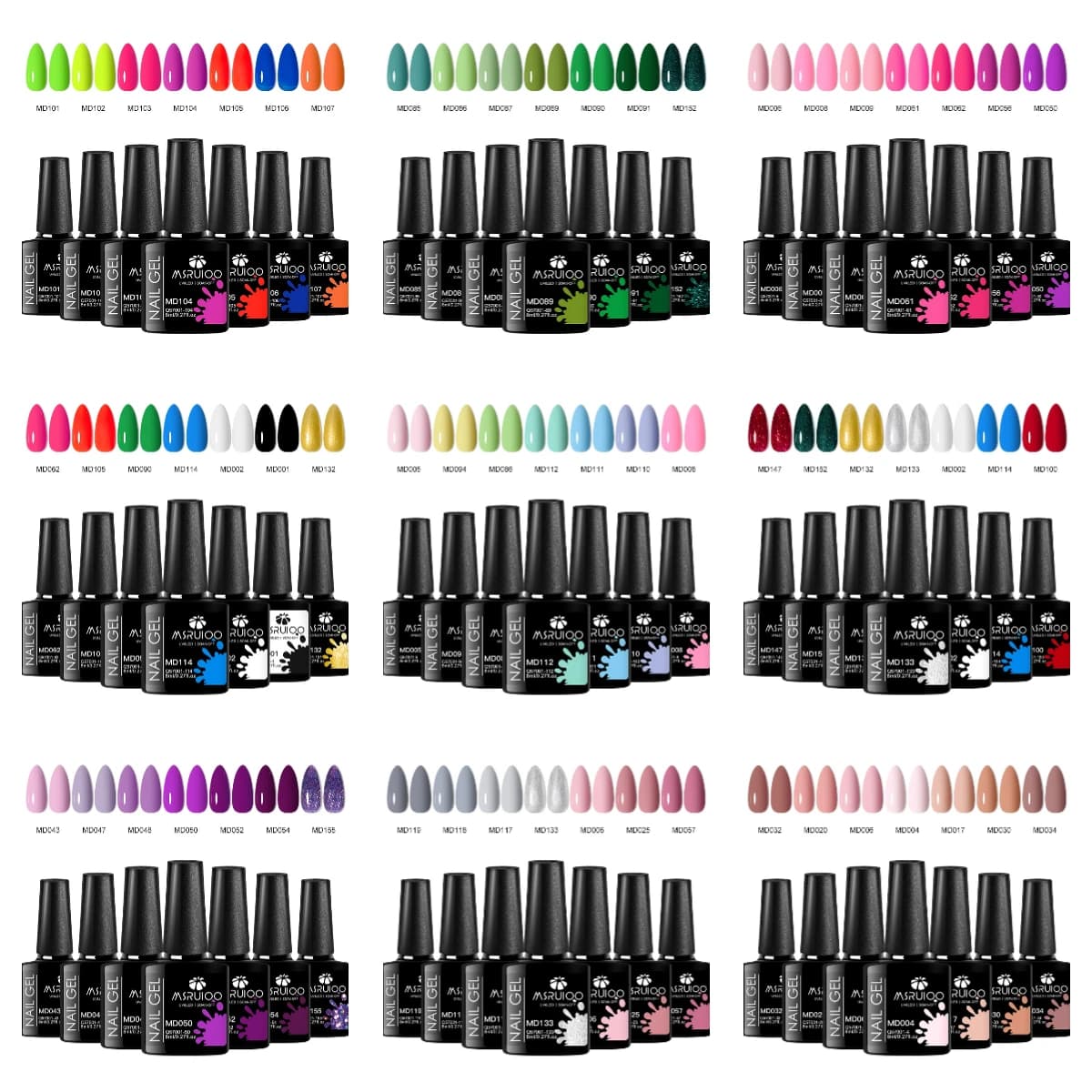7pc Nail Gel Nail Polish Set Design for Nail Art DIY All For Decoration Soak Off Gel UV Gel Nail Paint Kit for Long-Term manicure