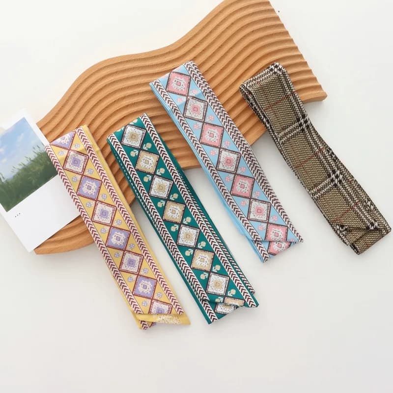 Thin Narrow Small Silk Scarf Women's Spring And Autumn All-Match Long Scarf Decorative Ribbon Tie Bag Belt Hair Band Fashion