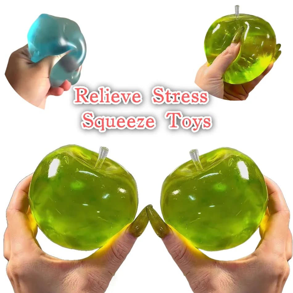 Pallina Antistress Morbida a Forma di Mela Verde, Giocattolo Sensoriale a Lenta Risposta per ADHD e Autismo, Regalo Ideale per Bambini e Adulti