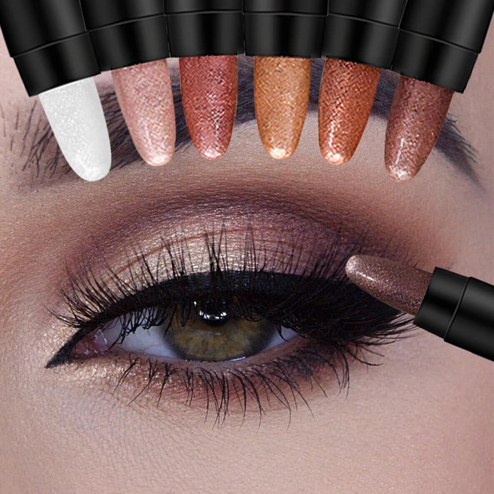 Aegyo Sal Highlighter Pencil, Pearlescent Shimmer Eyeshadow Stick, Brightening Under Eye Makeup for Natural 3D Eye Look