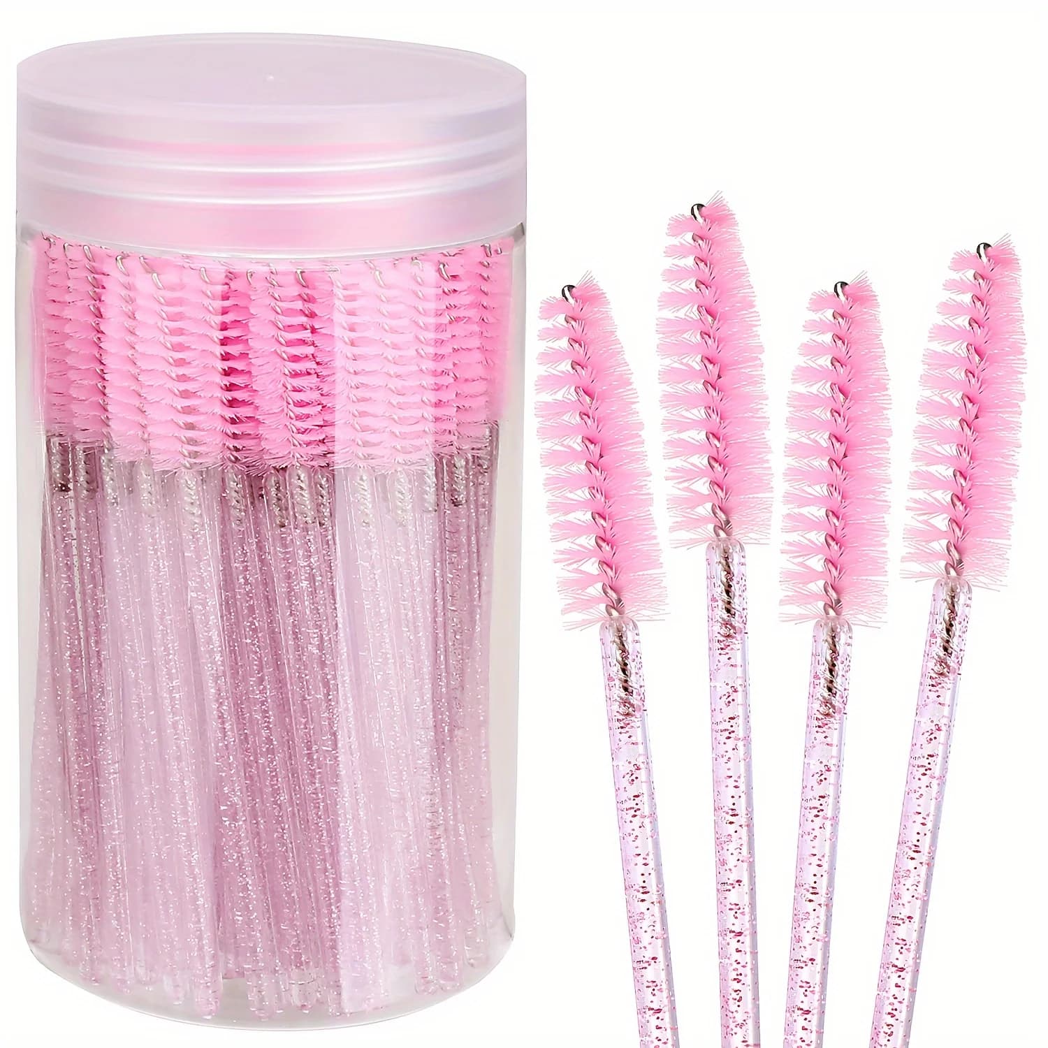 50pcs Eyelash and Eyebrow Brushes - Not Waterproof, Free of Ammonia, Easy Eyelash Mascara Application and Eyelash Extension, Travel Package Hair Removal