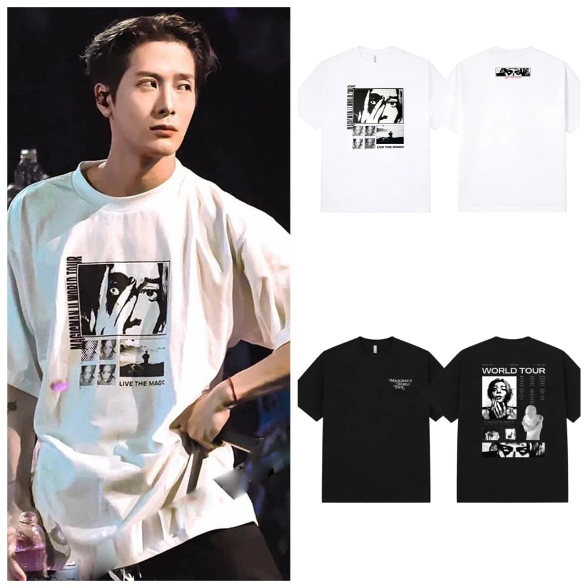 Maglietta in cotone a maniche corte ispirata al concerto MAGICMAN2 di Jackson Wang, alla moda per uomo e donna