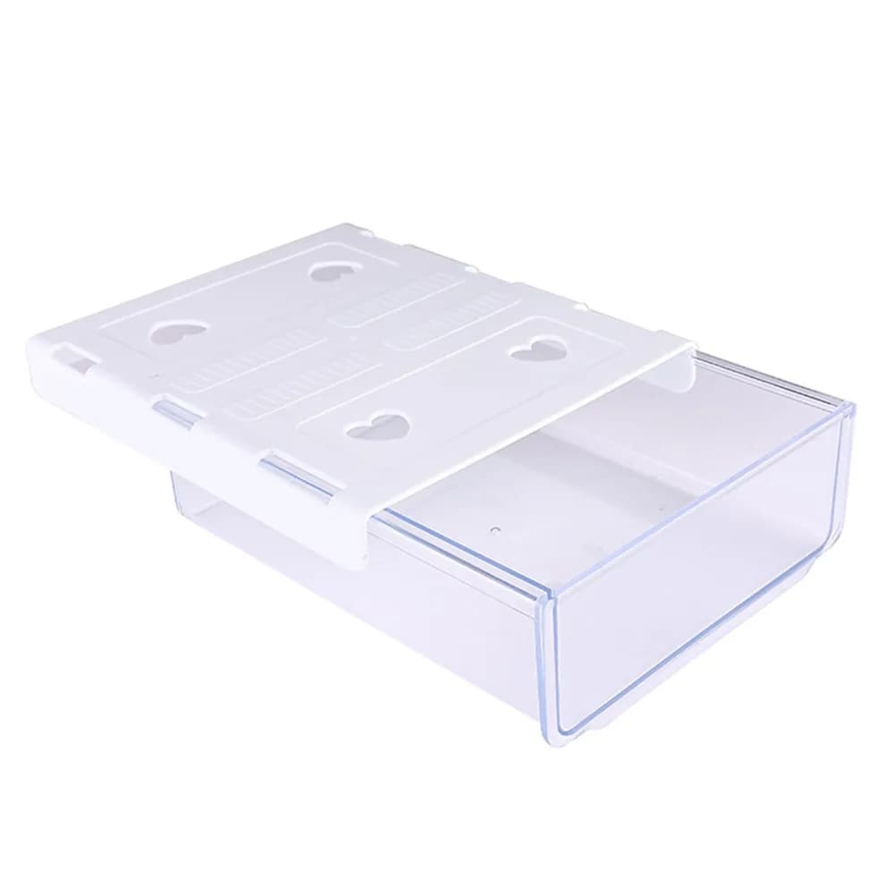 Cassetto Trasparente Sotto Scrivania Bianco Grigio, Organizer Autoadesivo Grande, Scatola di Stoccaggio Nascosta per Ufficio
