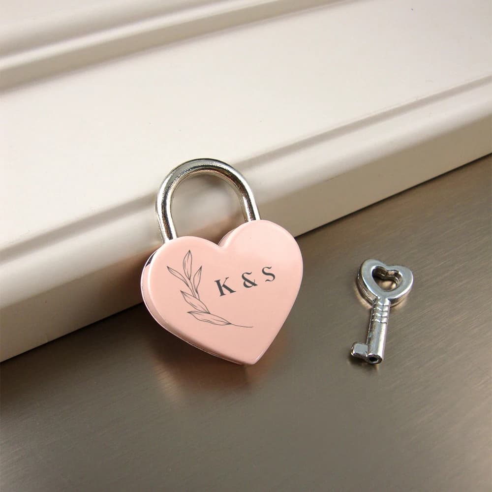 1 lucchetto antifurto con nome personalizzato a forma di foglia colorata, testo personalizzato, regali per San Valentino e anniversario