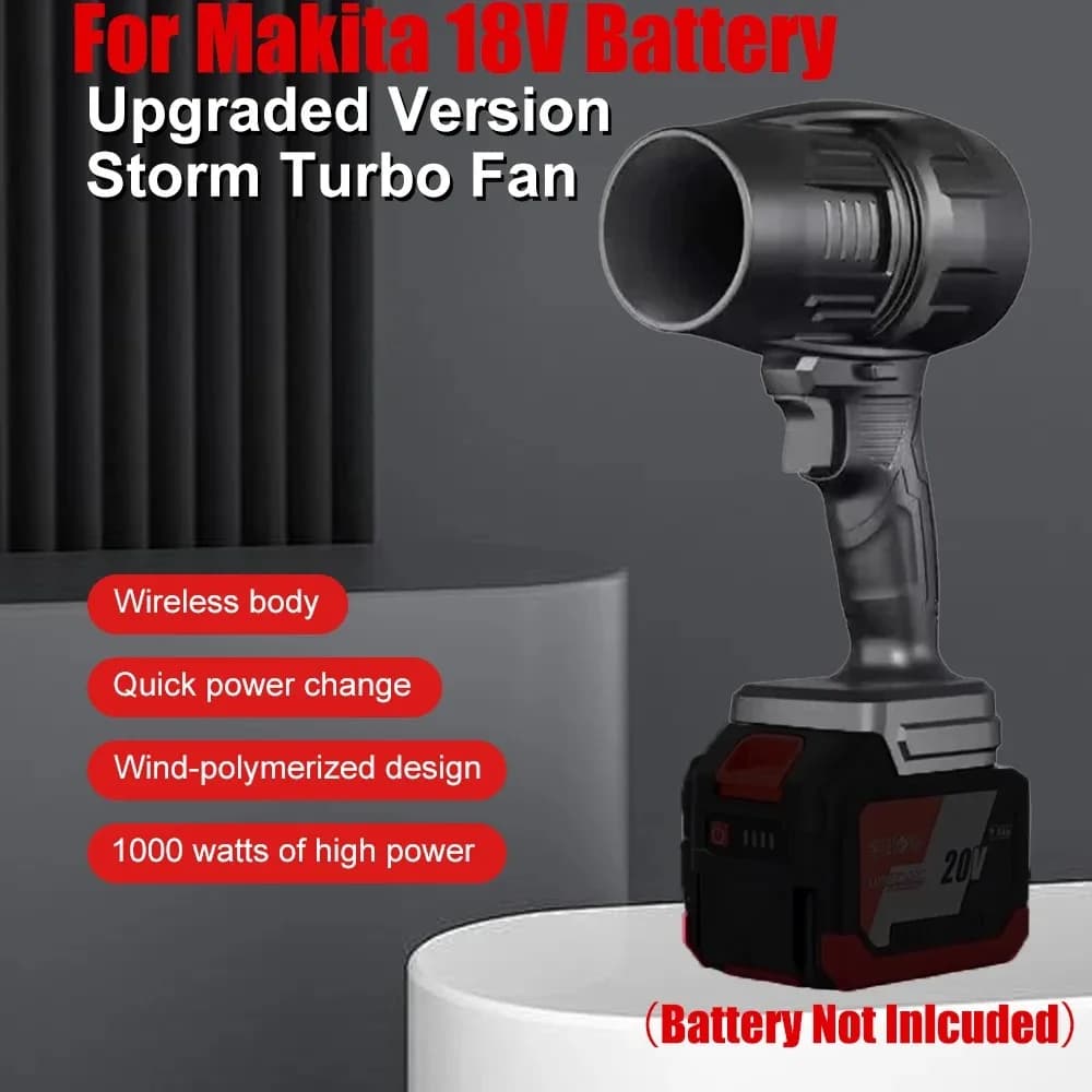 Ventilatore violento Ventilatore d'aria al litio Asciugacapelli Polvere pulita Ventola a getto turbo ad alta potenza adatta per batteria Makita 18V