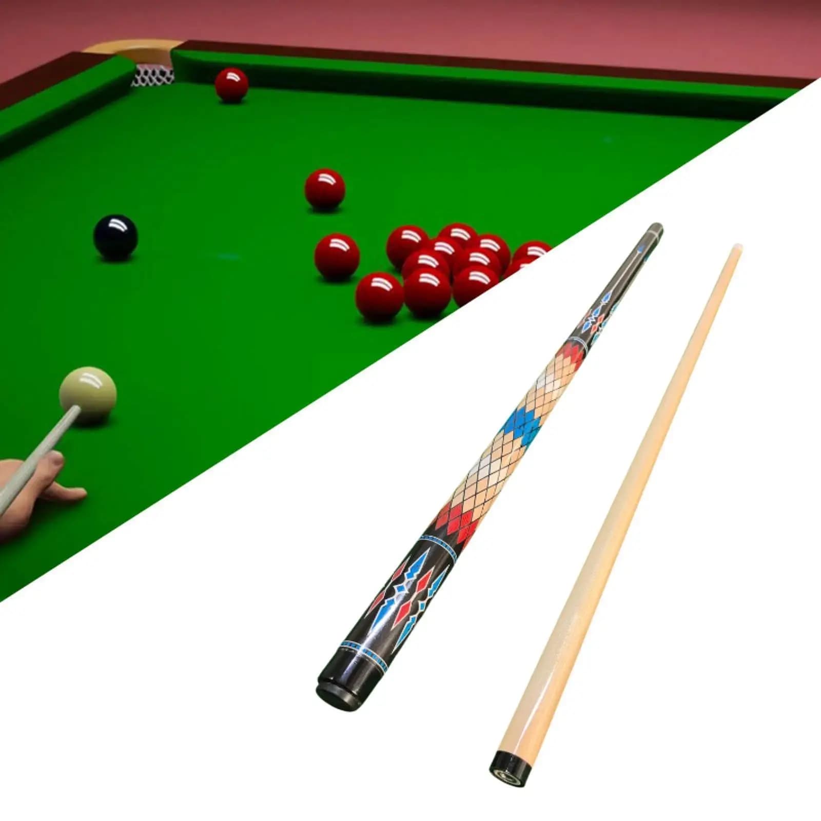 Maple Wood Professional Billiard Pool Cue Stick Two Piece 145cm Split Joint with 13mm Tip for Beginners Training Home Table