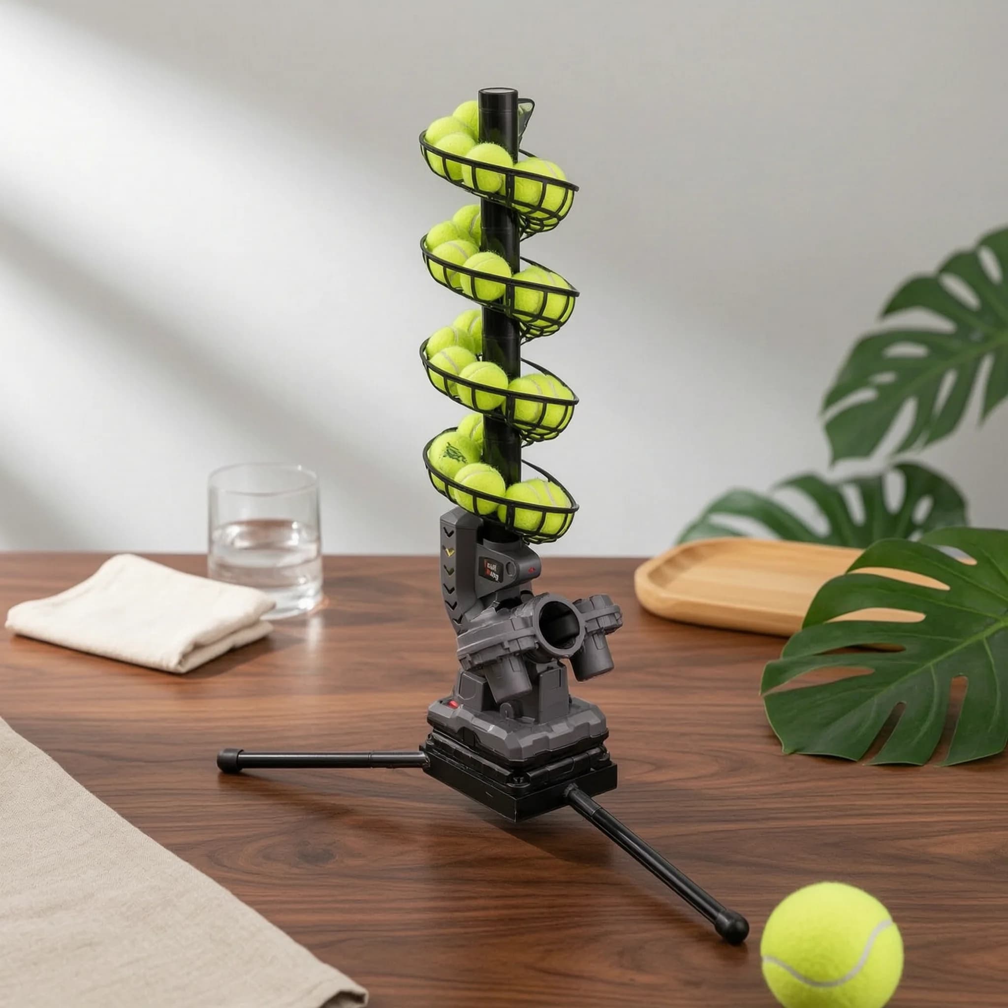 Serve Machine Automatic Spiral Ball Channel Oscillating Tennis Server Portable Sports Training Machine for Players