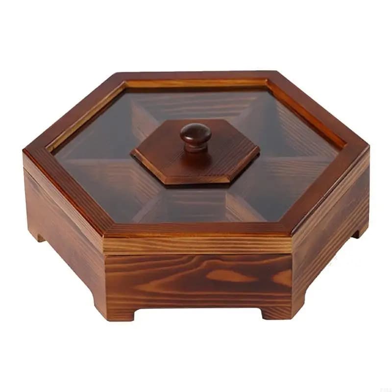 Scatola per in legno massello Stile cinese Griglia divisa Vassoio per frutta secca Ornamento vintage per casa Soggiorno