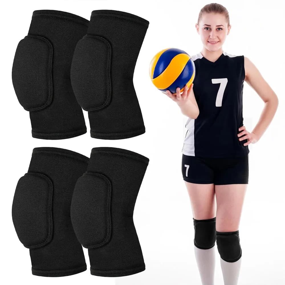 1 paio di ginocchiere da pallavolo, ginocchiere da pallavolo per ragazze, ginocchiere per donne, giovani bambini, ginocchiere nere morbide per lo sport
